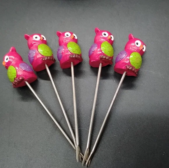 Owl cocktail fork set with owl holder - Picture 14 of 16